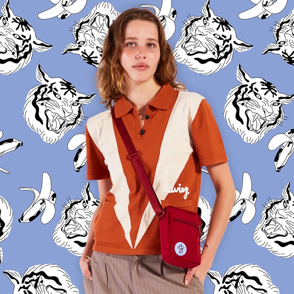 New without tags Baboon to the Moon Limited Run Wonder Red sling bag